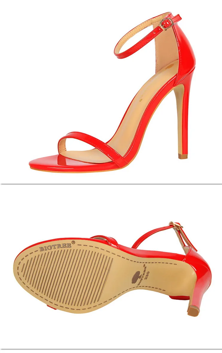 Shoes Super High Heels 11cm Women Shoes Patent Leather Woman Pumps Sexy Women Heels Stiletto Open Toe Ladies Shoes 2021