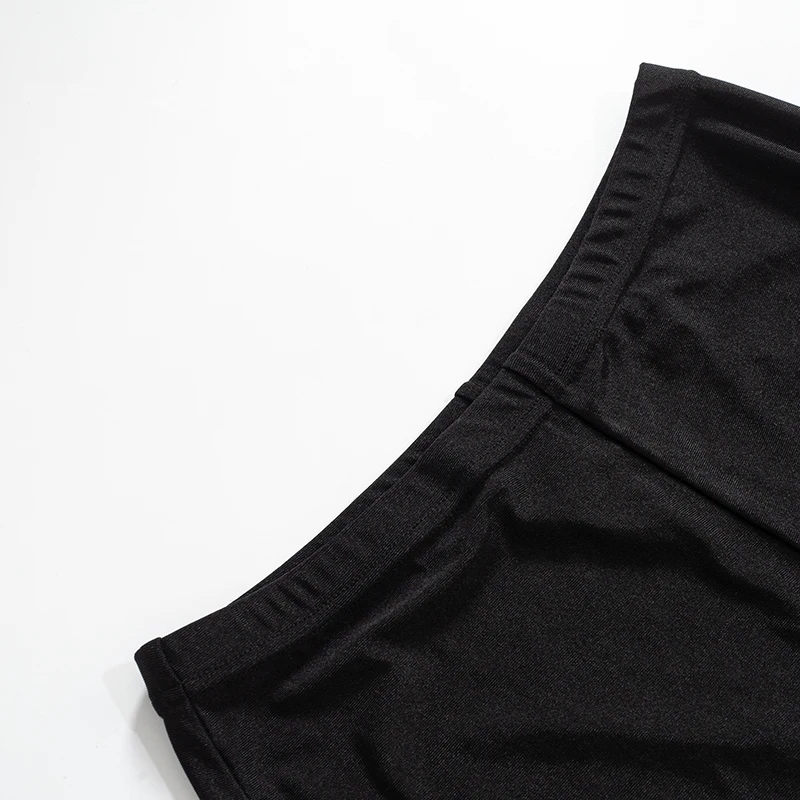 Elegant Women Tracksuit 2 Piece Set Skinny Cross Slash Neck Crop Tops Leggings Stretch Matching Streetwear Outfits