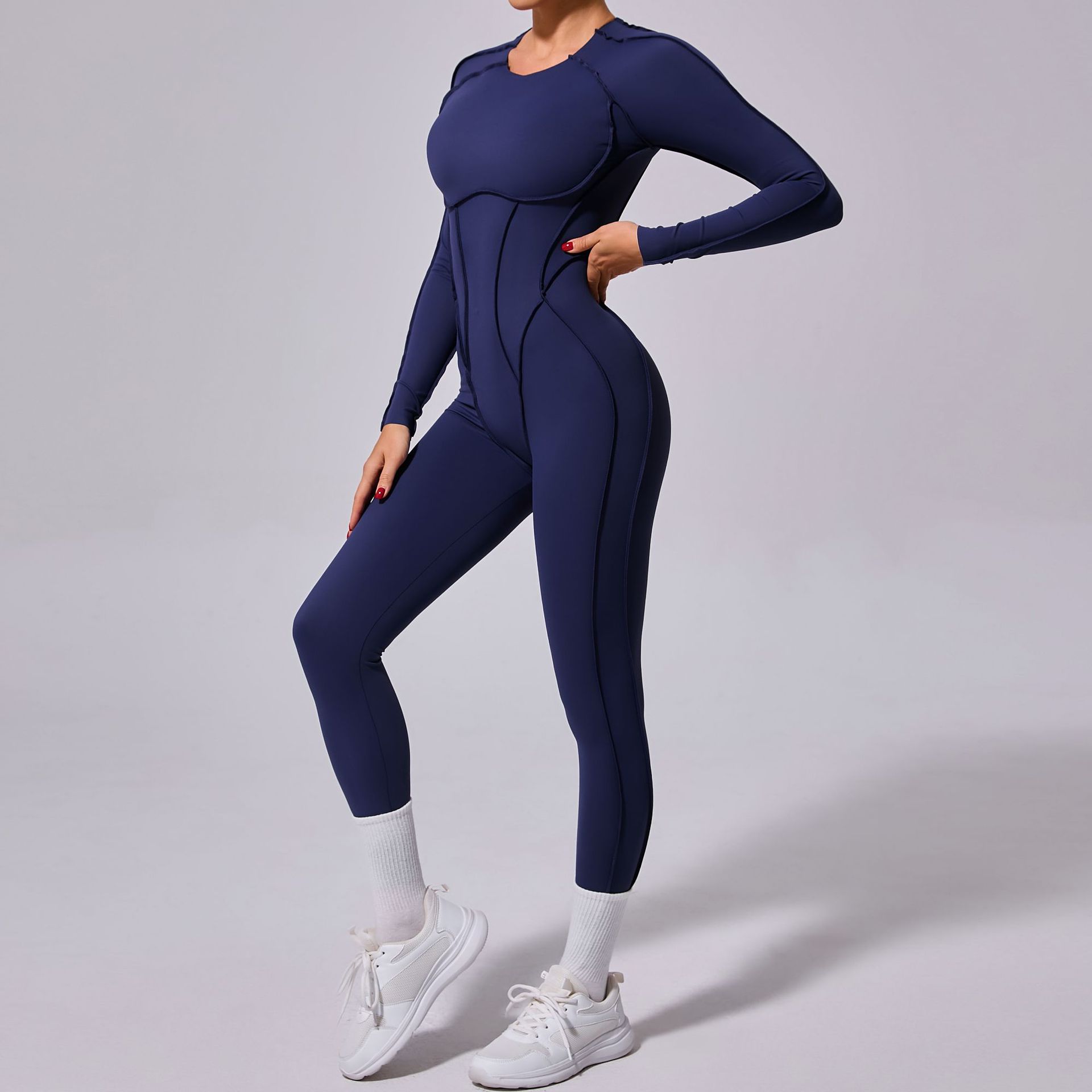 Autumn Sand Winter One Piece Sports Yoga Jumpsuit Backless Tight Long Sleeved Trousers Jumpsuit