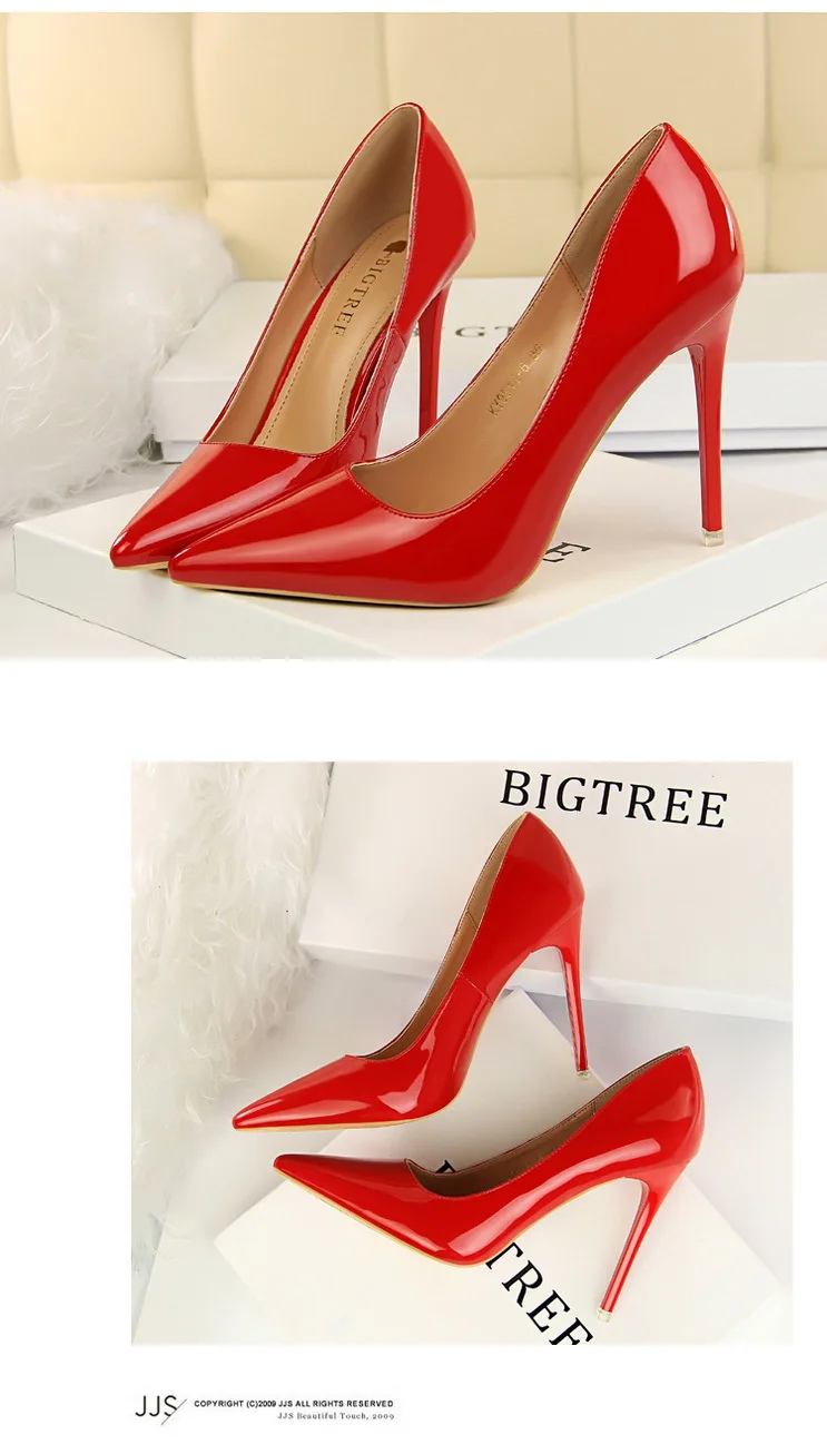 Shoes Patent Leather Shoes Woman Pumps High Heels Stiletto Heels 10.5 Cm Red Wedding Shoes Bridal Shoes Women Heels