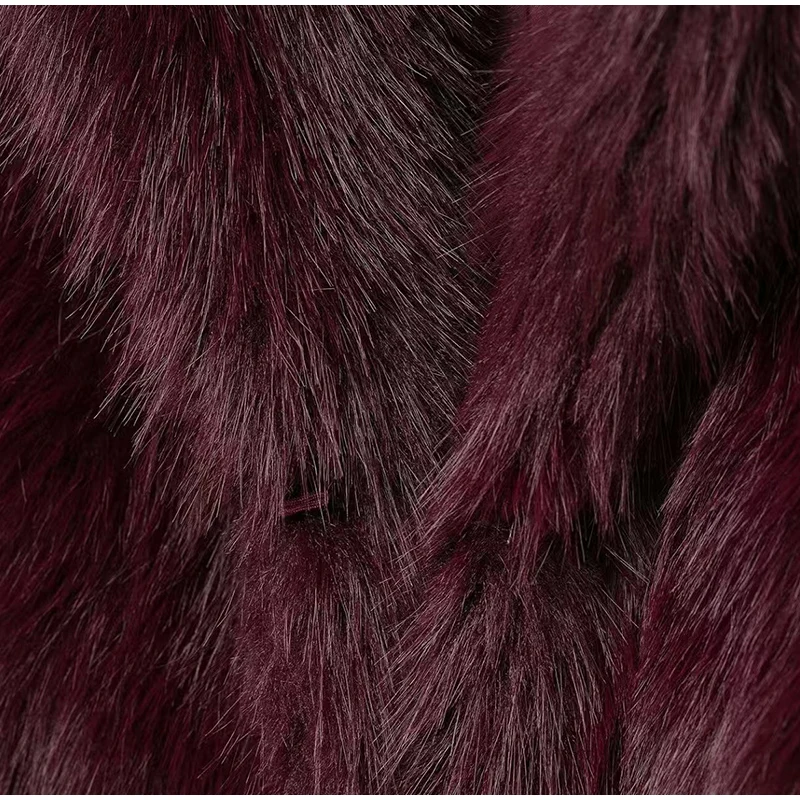 Luxury Brown Faux Fur Jacket Women Oversized Lapel Long Sleeve Fluffy Thicken Coats Female Winter Warm Luxury Streetwear