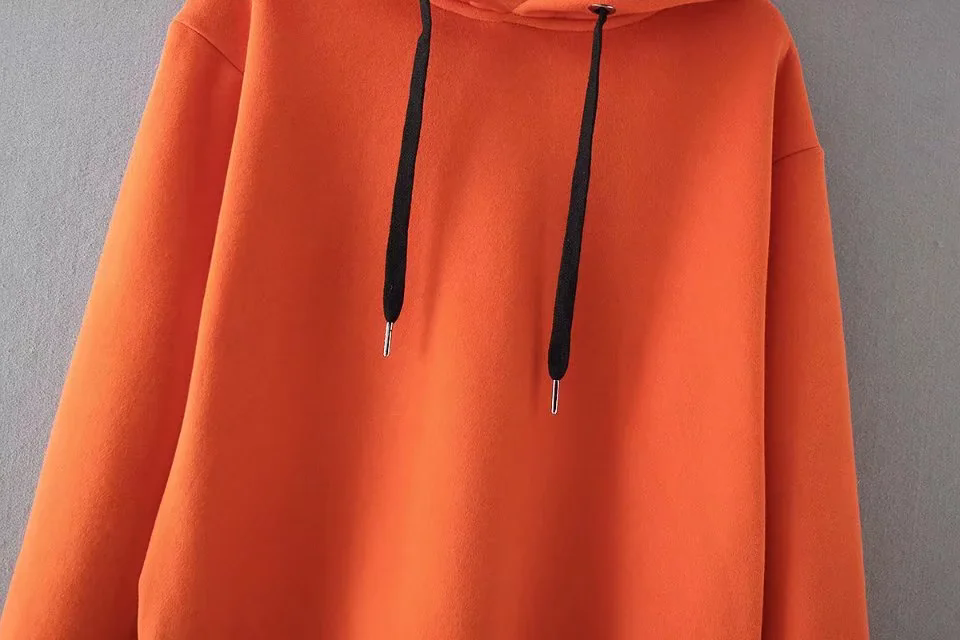 Autumn Women Clothing Solid Color Loose Casual Zipper Sweatshirt