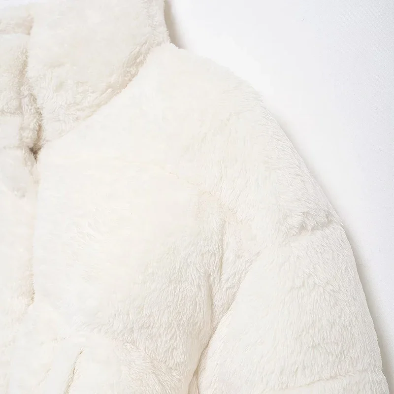 Winter Lamb Wool Zipper Women's Coat Thick Warm Plush Long Sleeve Stand Collar Loose Coat Female Lady Causal Fleece Outwear