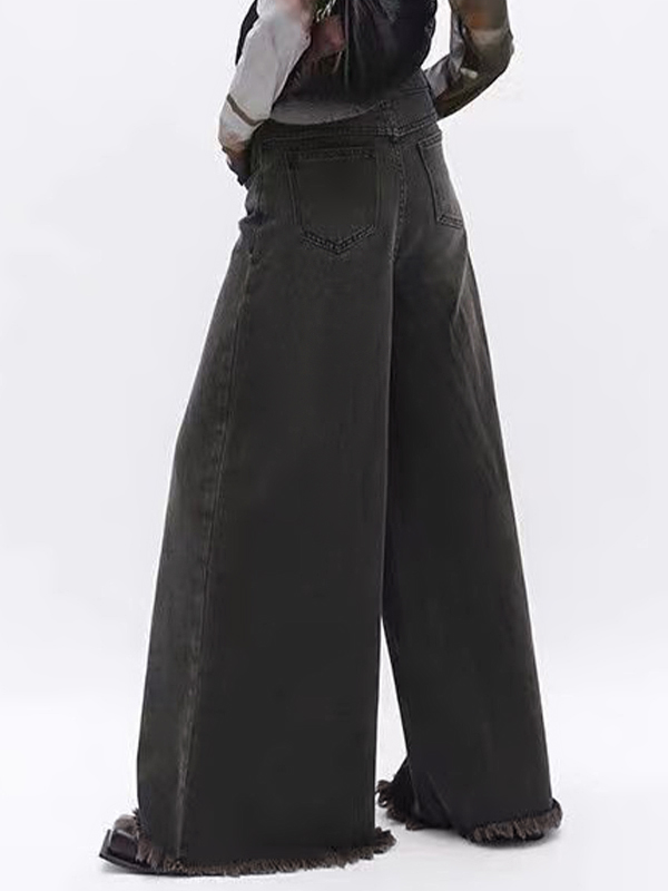 Washed Vintage Brown Loose Boyfriend Jeans