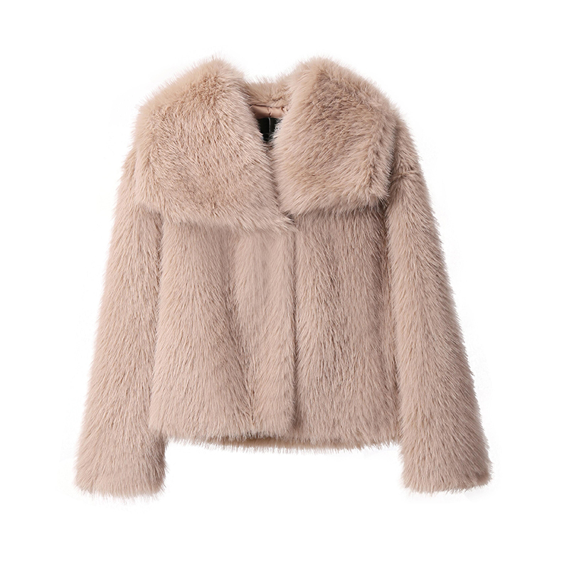 Chic Ins Blogger Brand Fashion Fake Fox Fur Jacket Coat Women Winter Luxury Design Big Collar Fur Coats Cool Girls Overcoat