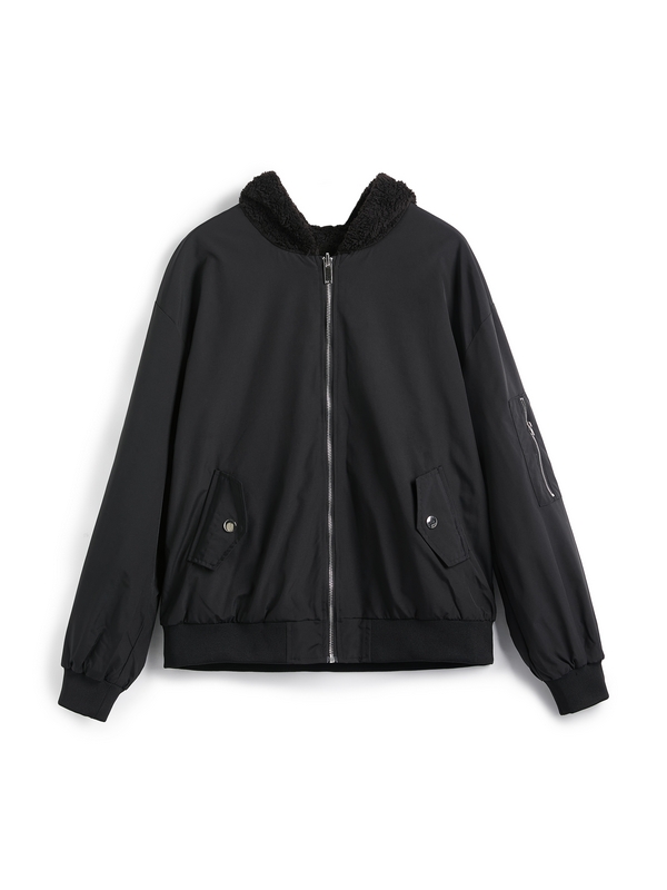 Reversible Oversize Fleece Hooded Jacket
