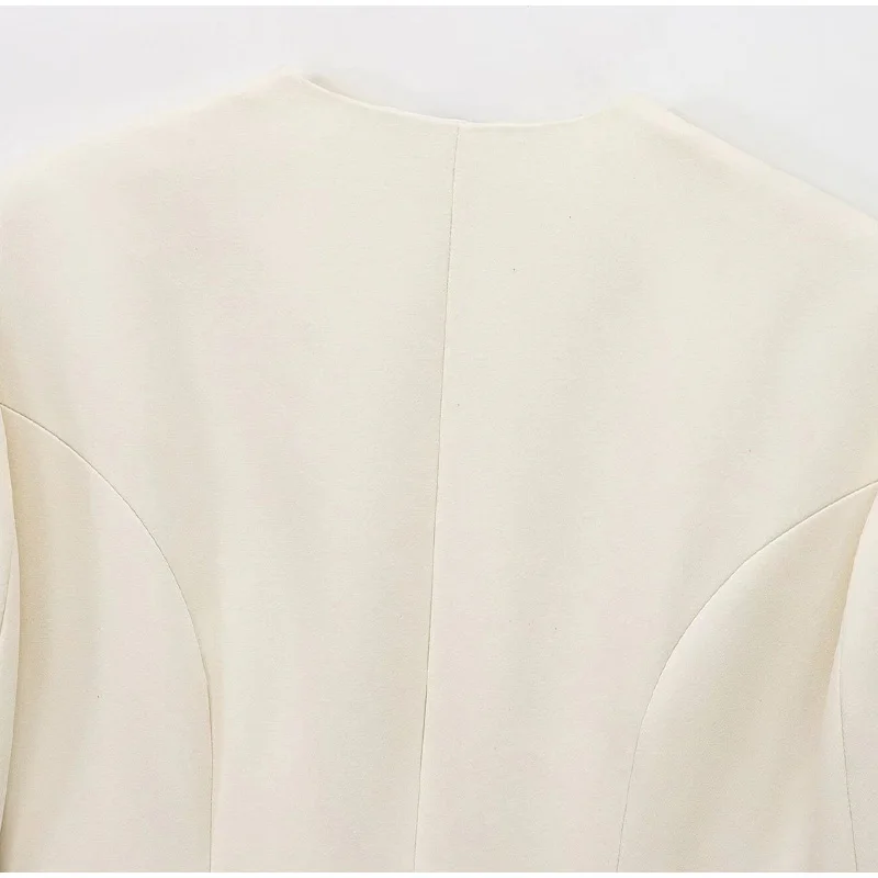 Slim Belt Blazer Coat For Women V Neck Buckle Long Sleeve Solid Suit Jacket 2025 Spring Lady Commute High Waisted Outwear New