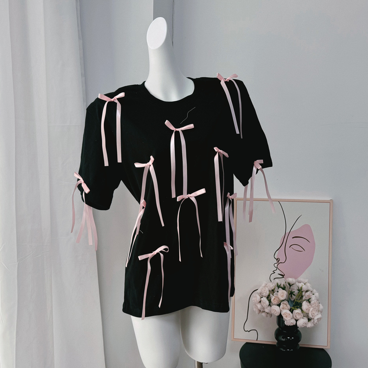 Summer Long Tassel Short Sleeved T shirt Women Casual Loose Cotton Top