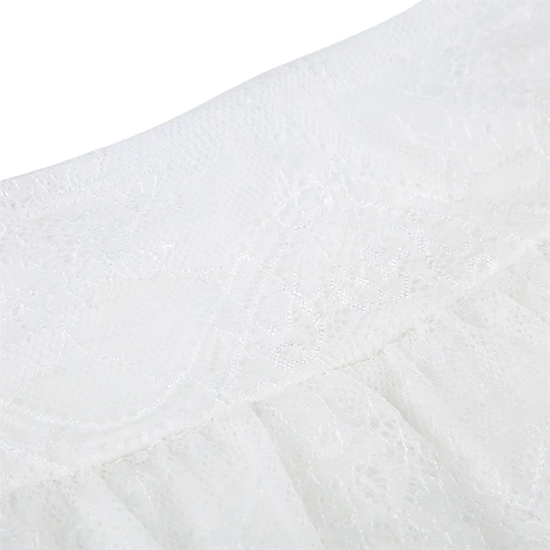 y2k Lace Skirt Women Fairycore Clothing Elastic Low Waist Tiered Skirt Lolita Kawaii Skirts 2000s Clothes Streetwear
