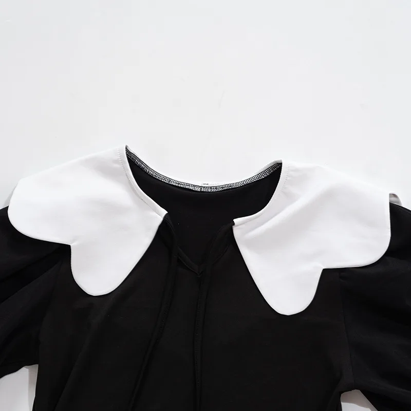 One Piece Outfit with Ruffle Collar for Women, Sexy Bodysuit, Short Sleeve, Color Blocking Lingerie, Elegant Summer Clothes