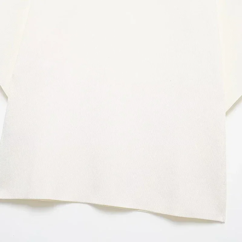 Fashion Knitted Vest Top for Women Short Sleeve V-neck Buttons Loose White Waistcoat Cardigan Female Autumn New in Outwears