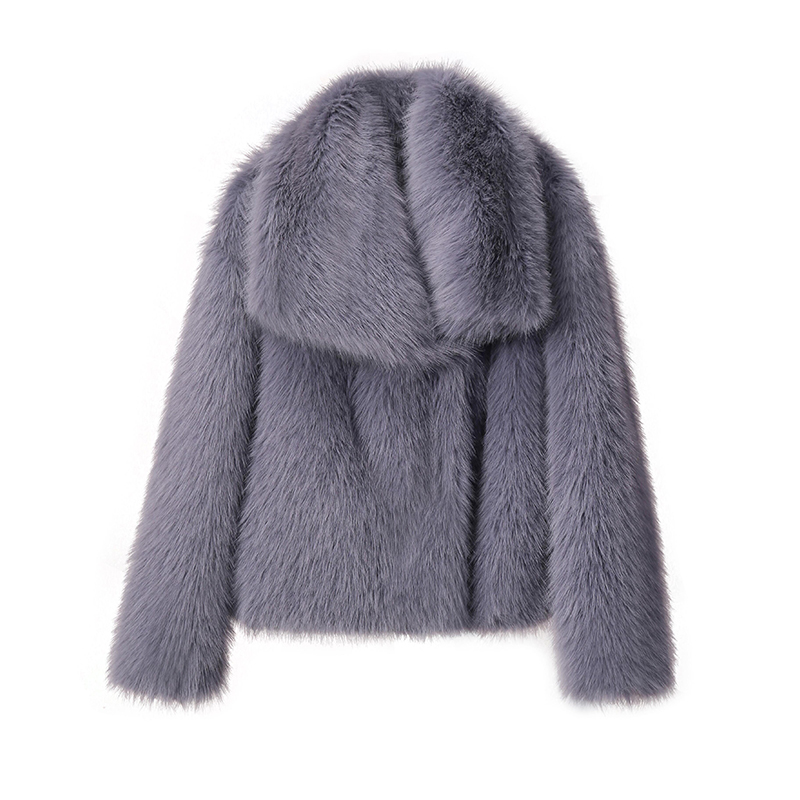 Chic Ins Blogger Brand Fashion Fake Fox Fur Jacket Coat Women Winter Luxury Design Big Collar Fur Coats Cool Girls Overcoat