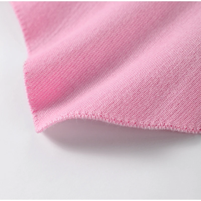 Elegant Knit Short Vest for Women V Neck Single Breasted Sleeveless Waistcoat Pink Top Female New Lady Classic Streetwear