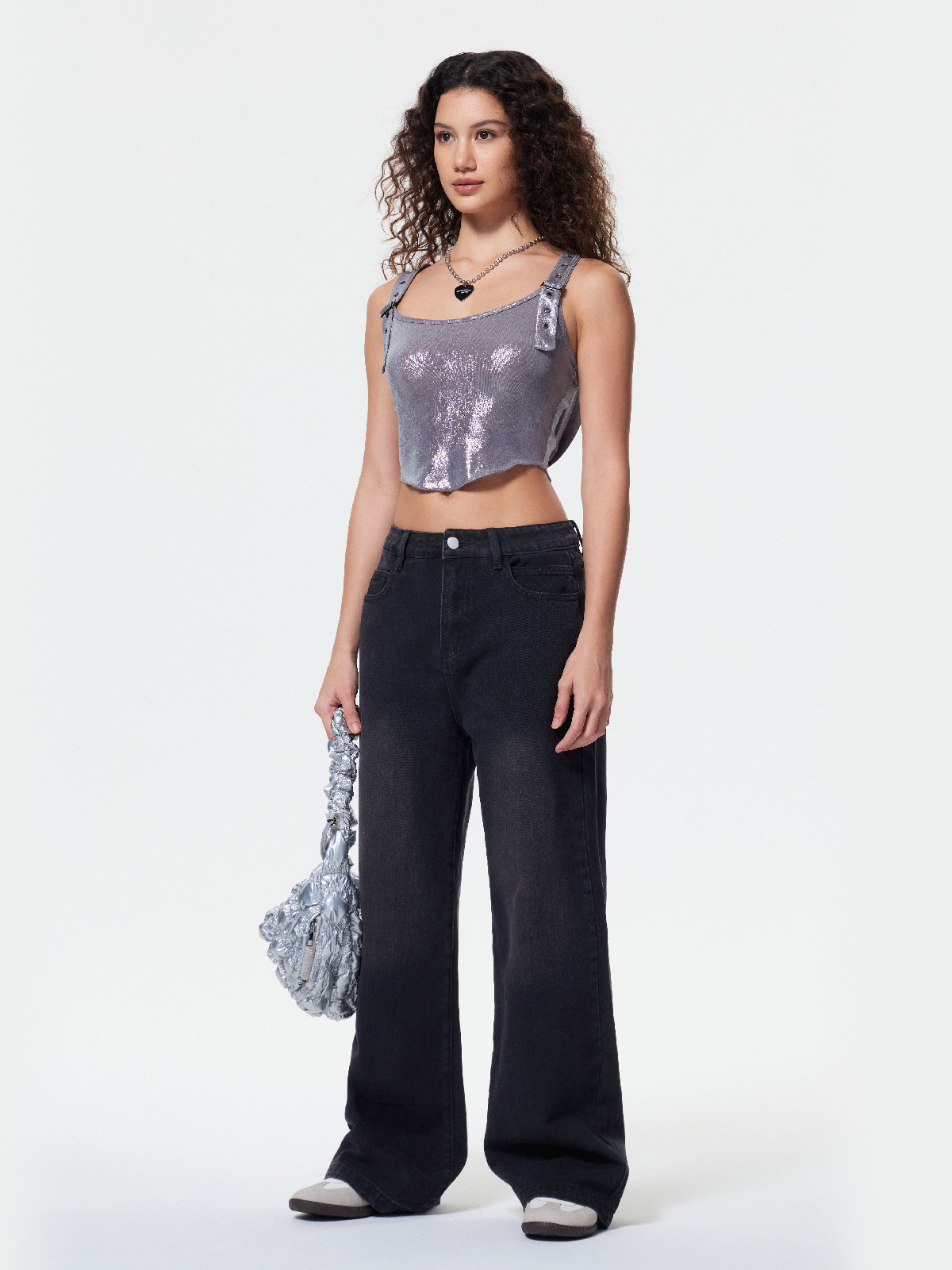 Pocket Design Blue Wash Boyfriend Jeans