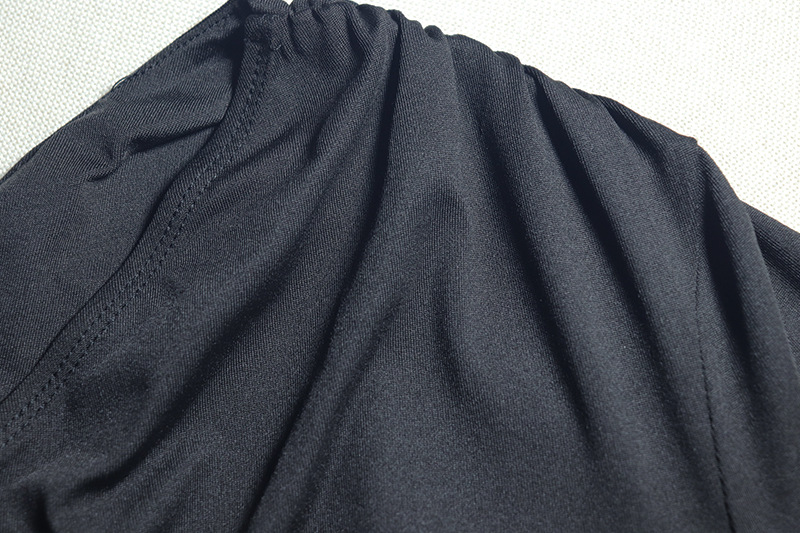 Women Solid Color Hollow Out Cutout out Bare Cropped Slim Fit Hip Dress Asymmetric One Shoulder Split Sleeve Diagonal Collar Dress
