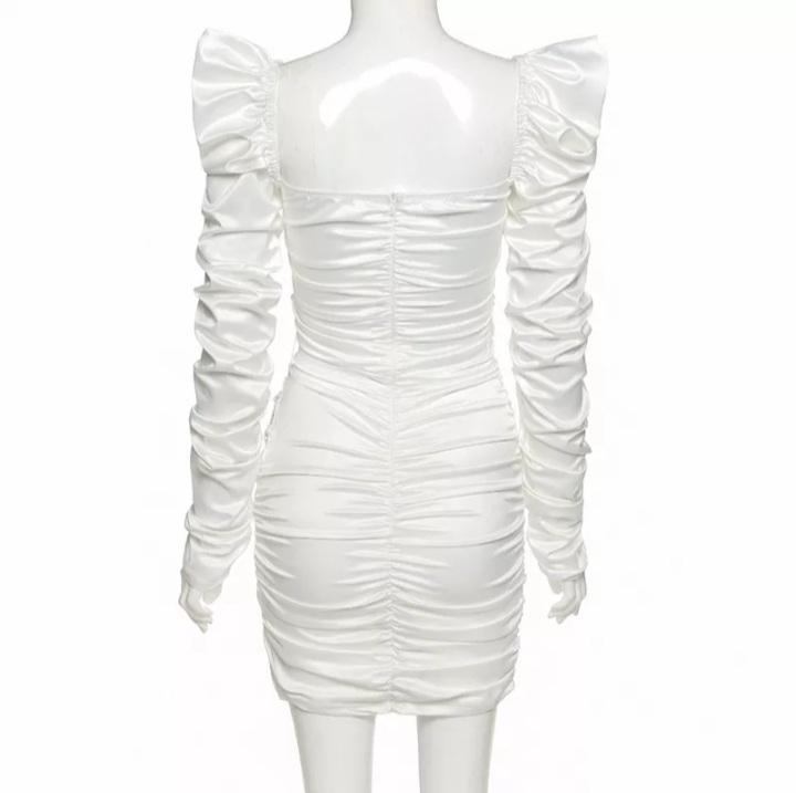 Cute Diamond Ruched Bandage Lace Up Hollow Out Long Sleeve Bodycon Dress Summer Party Club Aesthetic E-Girl Kawaii Korean Japanese Harajuku
