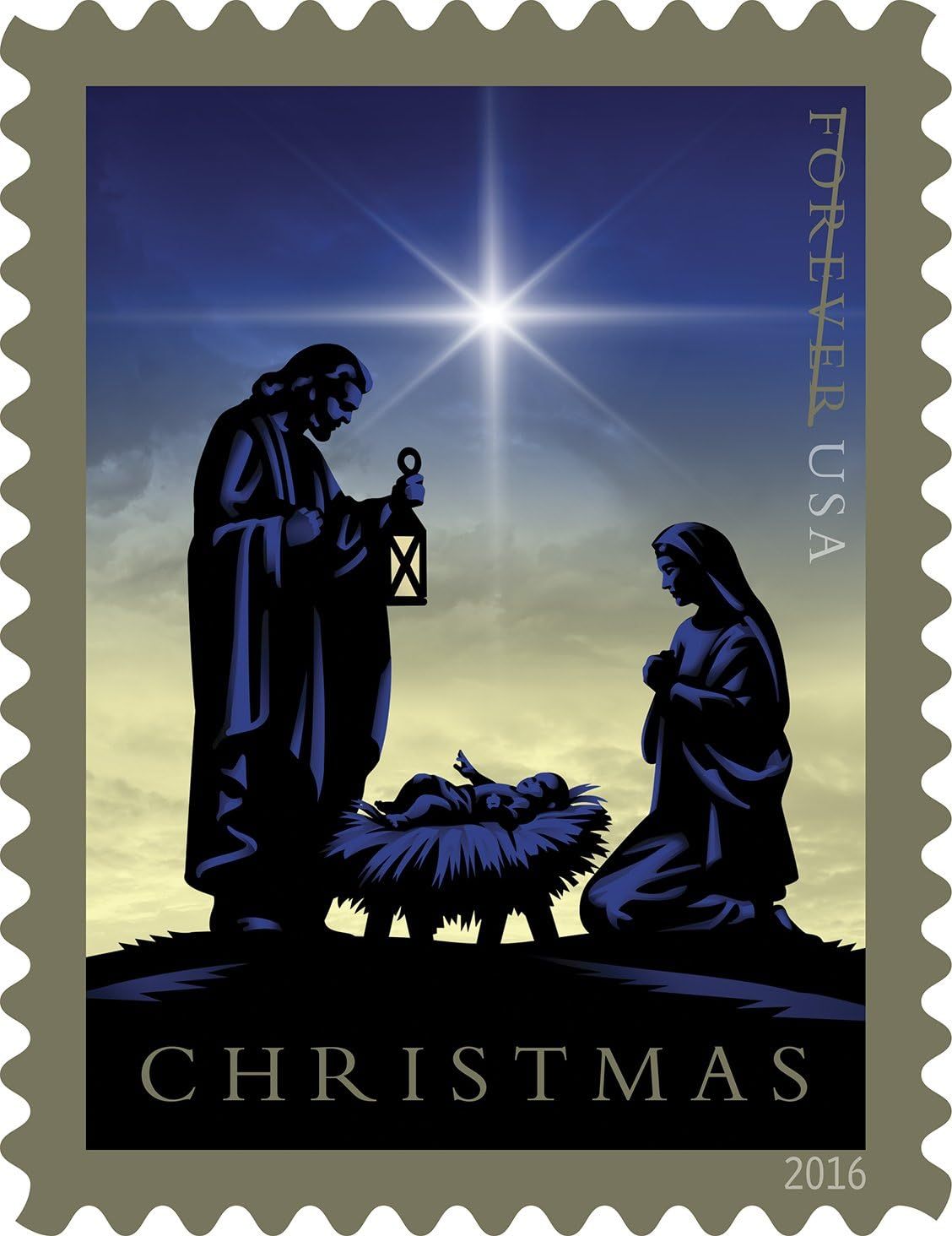Nativity Forever First Class Postage Stamp U.S. Holy Family Holiday Ch