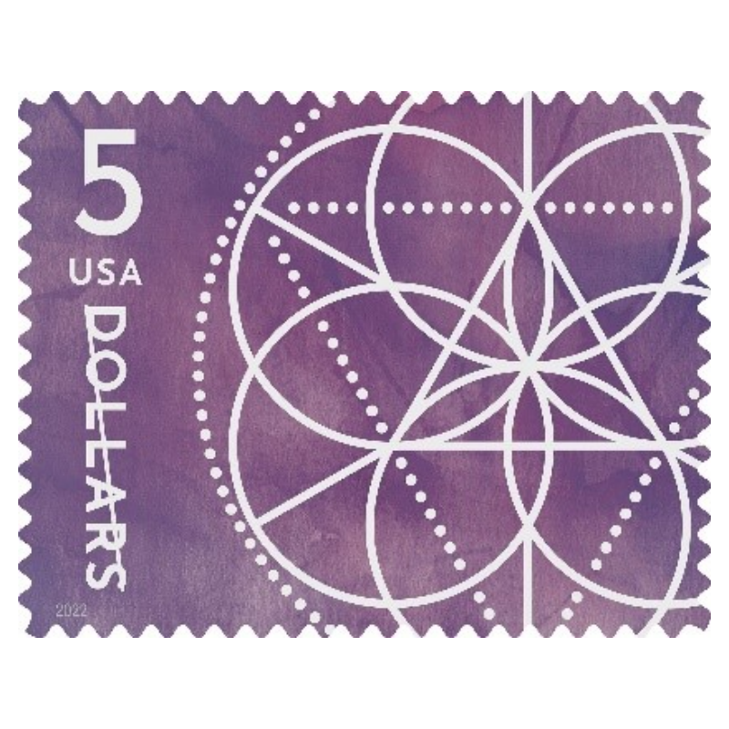 $5 Floral Geometry Stamps 2022-StampResale