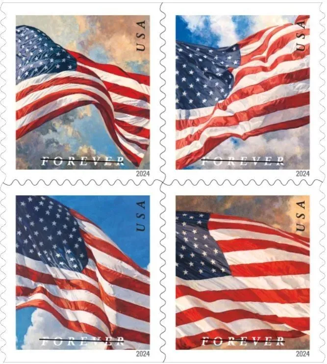 2017～2019 & 2022～2024 U.S. FLAG FOREVER STAMPS