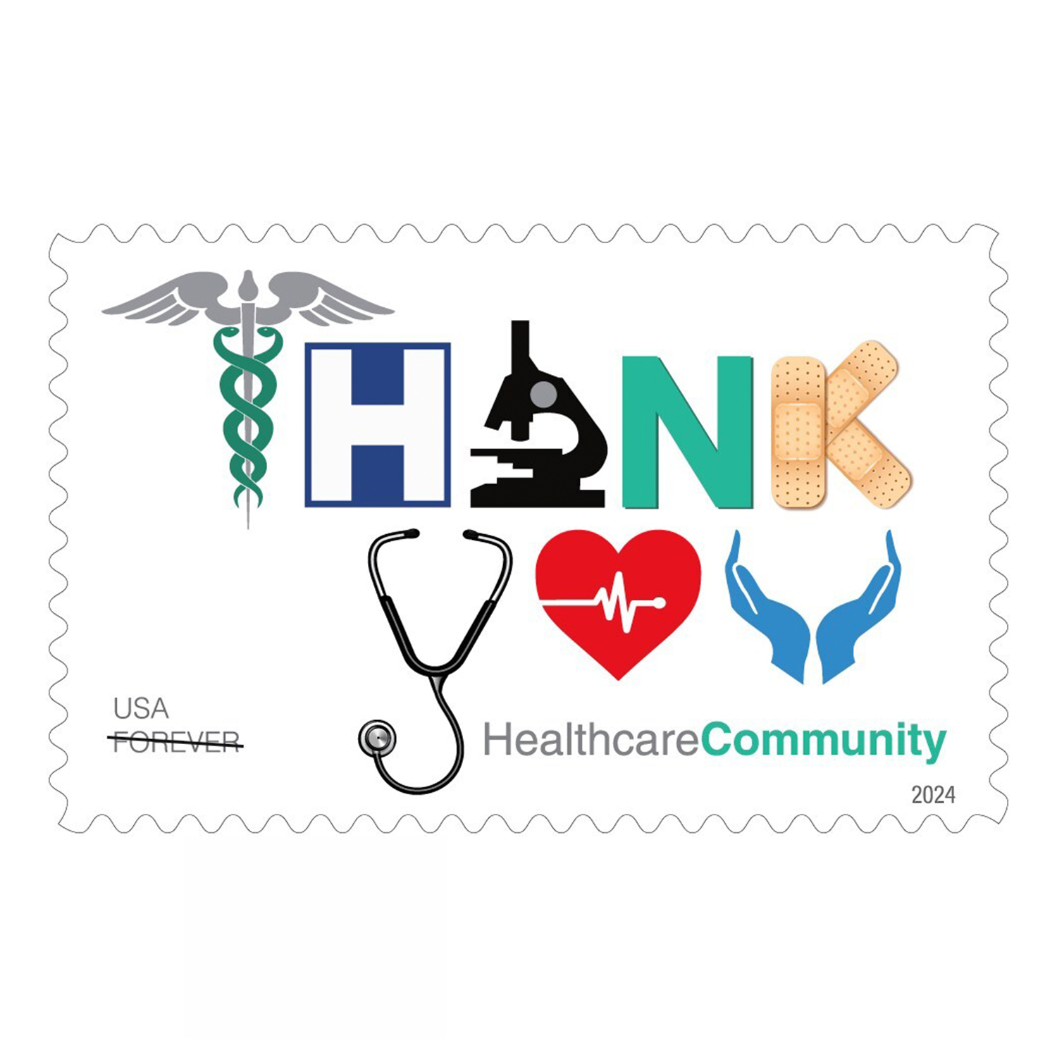 Healthcare Community Forever Stamp 2024