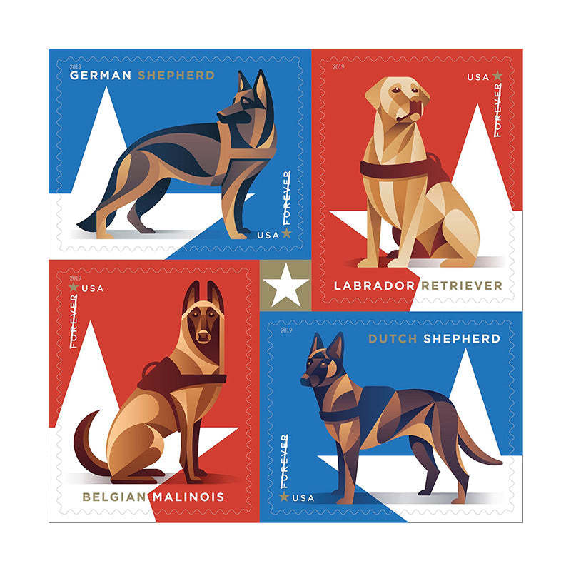 2019 honor military dogs Stamps