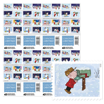 Charlie Brown Christmas Forever Stamps 2015