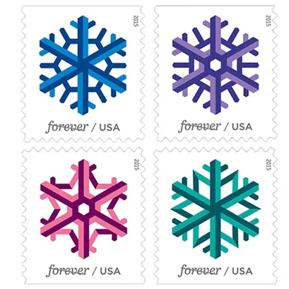 2015 Geometric Snowflakes Forever Stamps