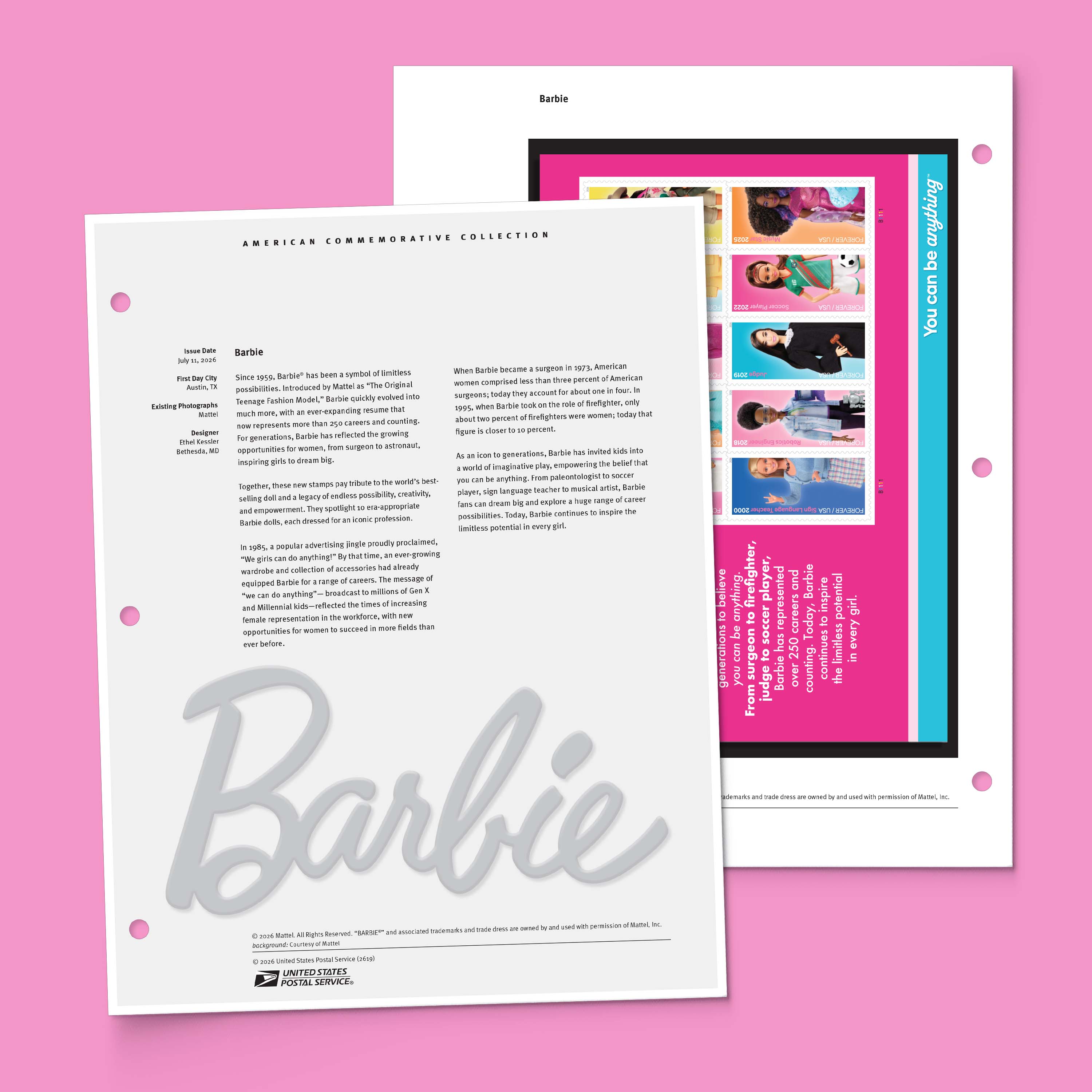 2026 Barbie Forever Stamps