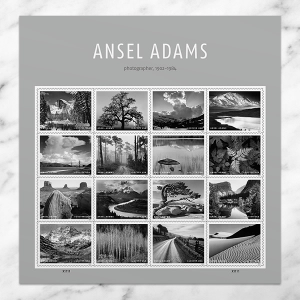 Ansel Adams Stamps, Sheet of 16