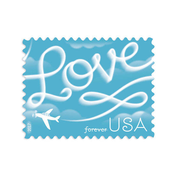 2017 Love Series: Airplane Skywriting “Love”  Stamps