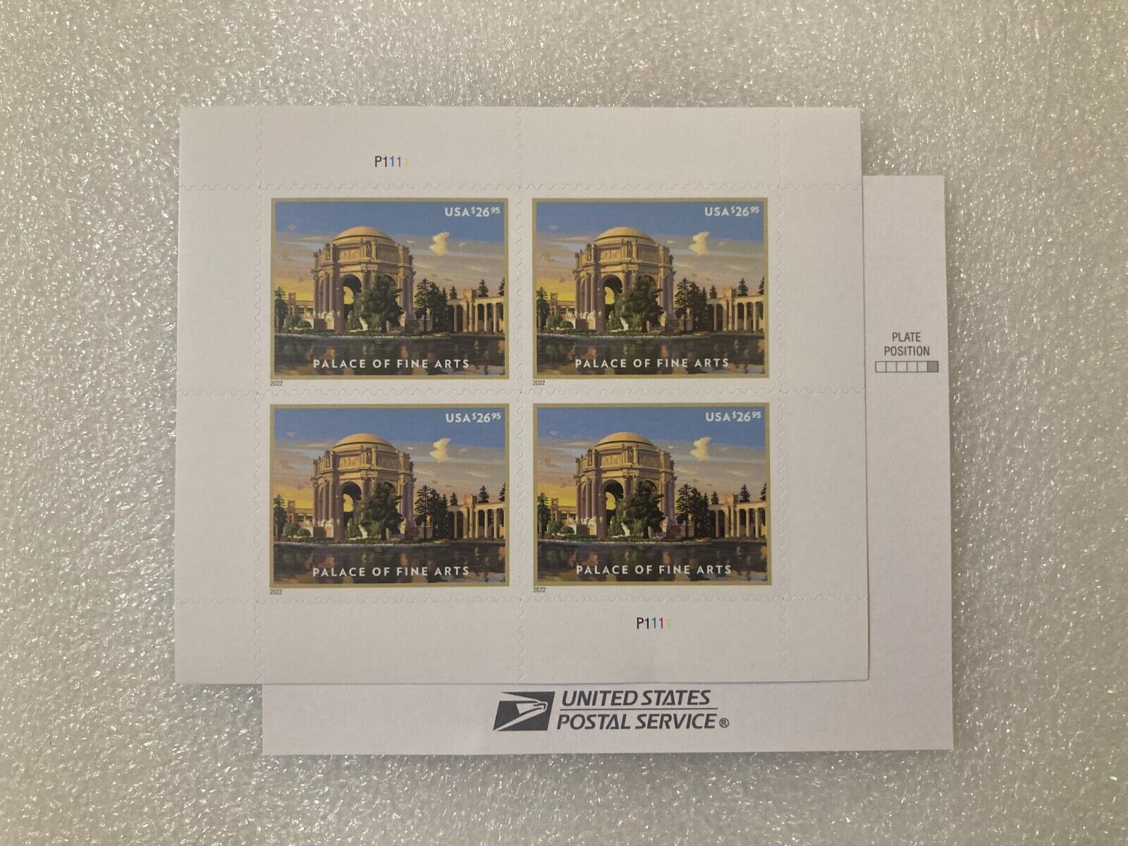 Palace of Fine Arts 1sheets of Four Stamps