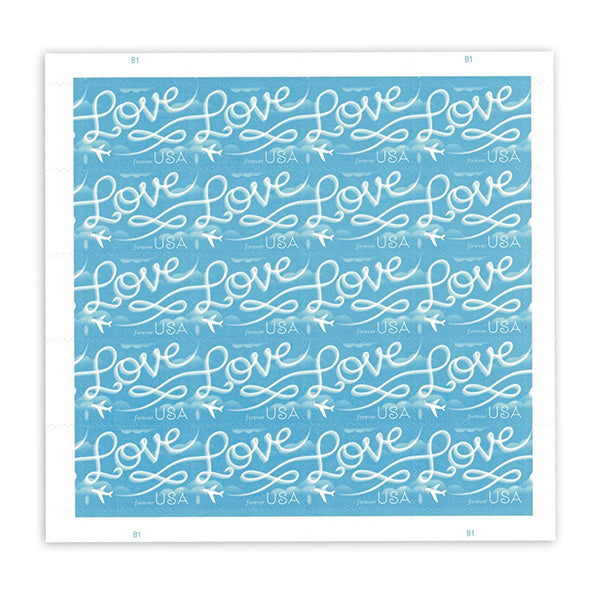 2017 Love Series: Airplane Skywriting “Love”  Stamps