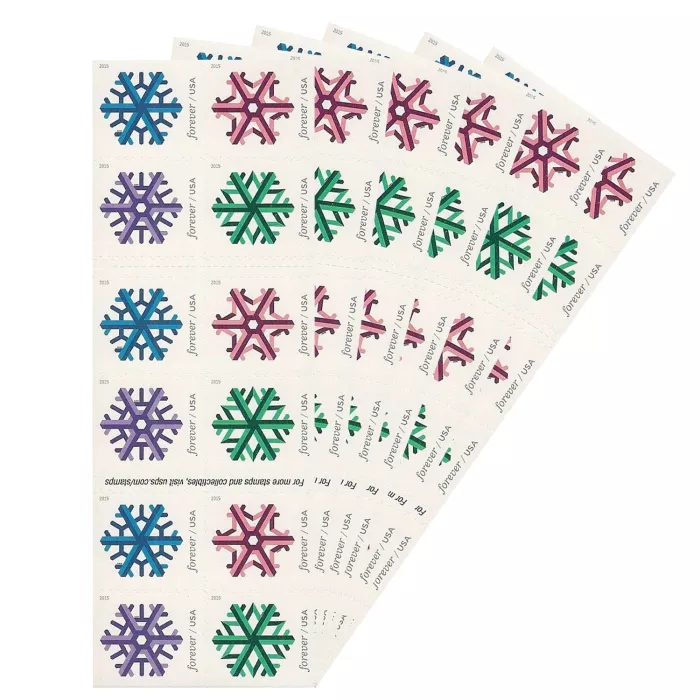 Geometric Snowflakes Forever Stamps