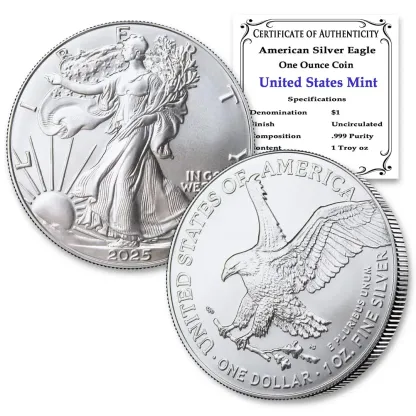 【SILVER SPOT PRICE】2022～2025 AMERICAN EAGLE ONE OUNCE 99.9% SILVER PROOF COIN (W)
