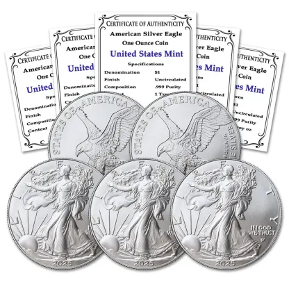 【SILVER SPOT PRICE】2022～2025 AMERICAN EAGLE ONE OUNCE 99.9% SILVER PROOF COIN (W)