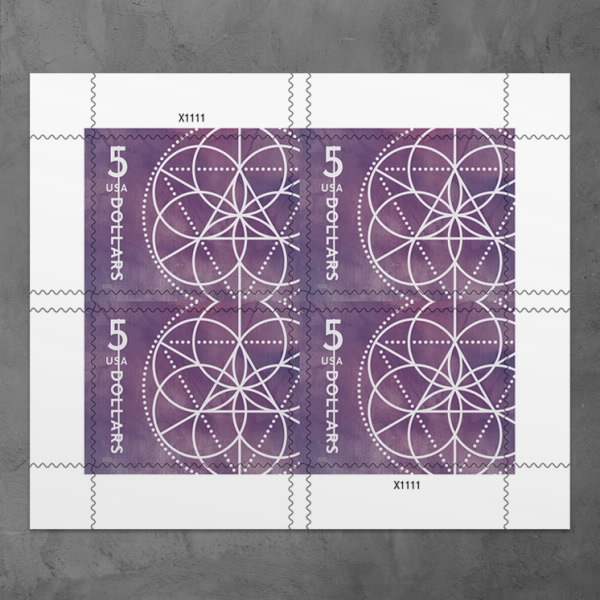 $5 Floral Geometry Stamps 2022-StampResale