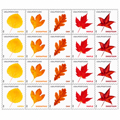2025 Vibrant Leaves Postcard Stamps