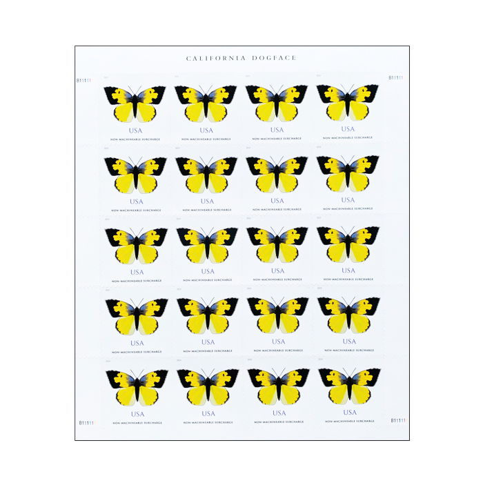 California Dogface Butterfly Stamp ($1.03 Non-Machineable for Square Envelopes)