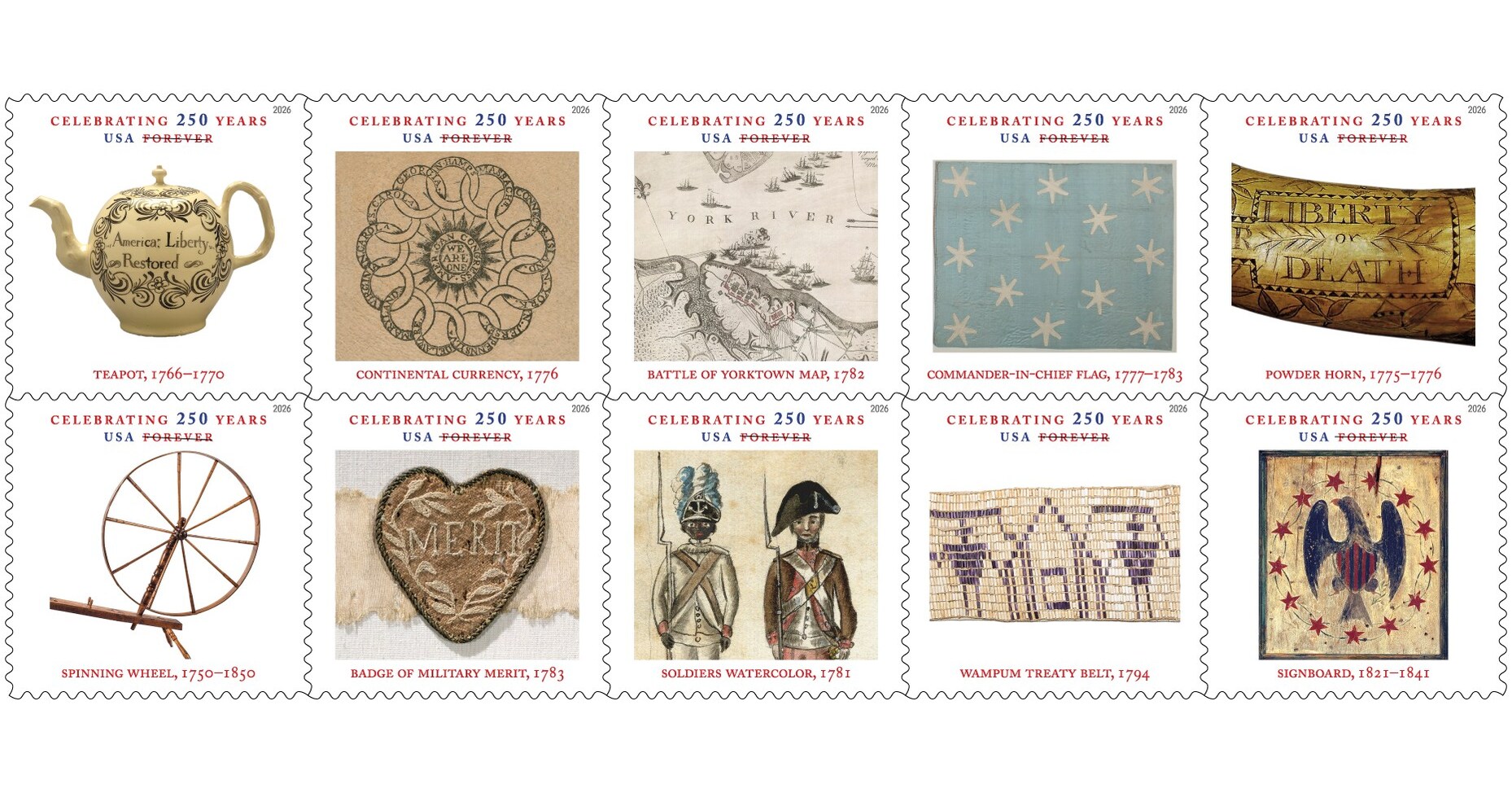 2026 250th Treasures of the Revolutionary Era Stamps