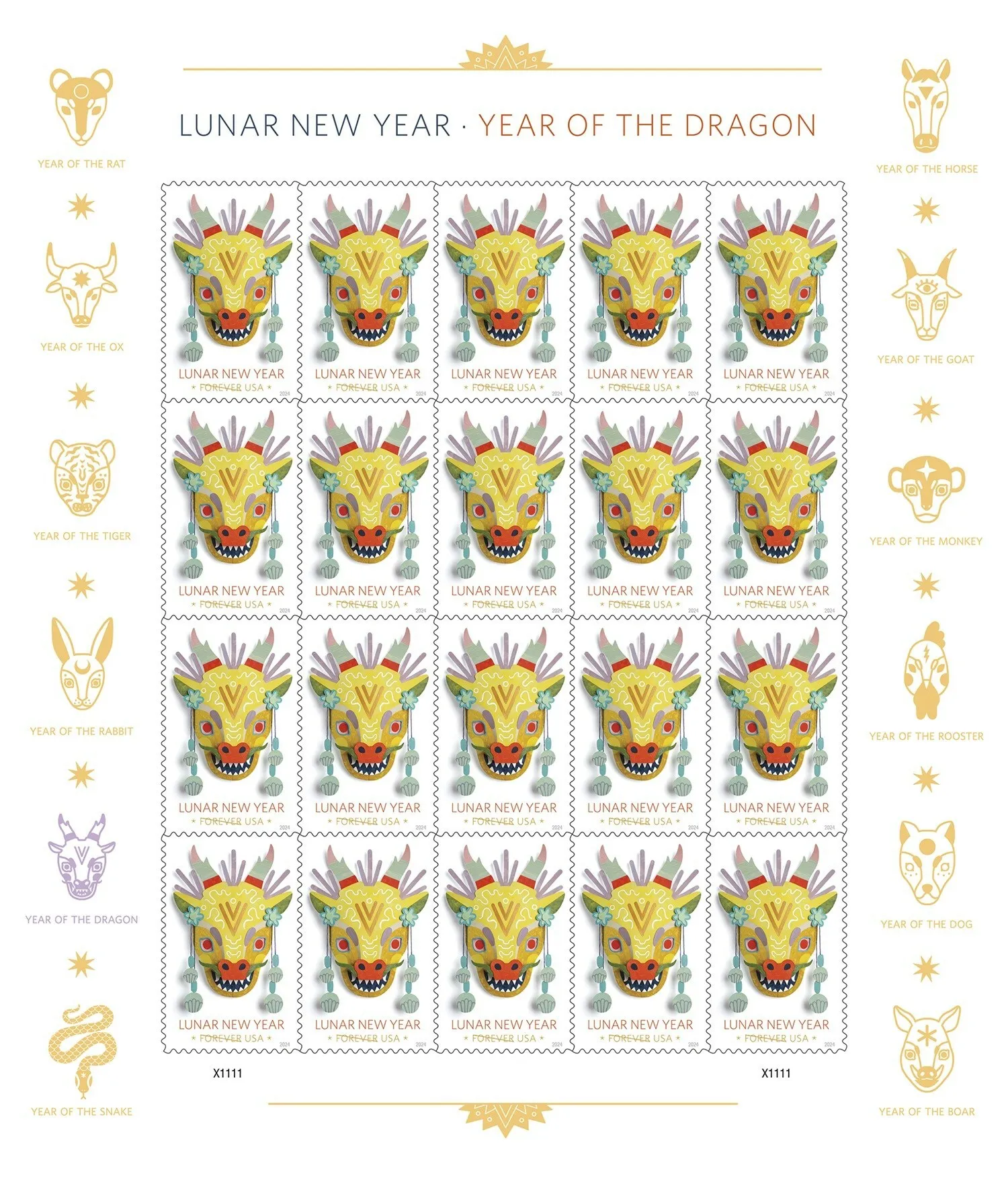2024 Lunar New Year :Year of the Dragon Forever Stamp-StampResale