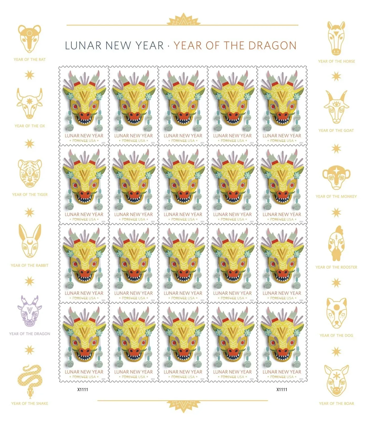 2024 Lunar New Year :Year of the Dragon Forever Stamp-StampResale