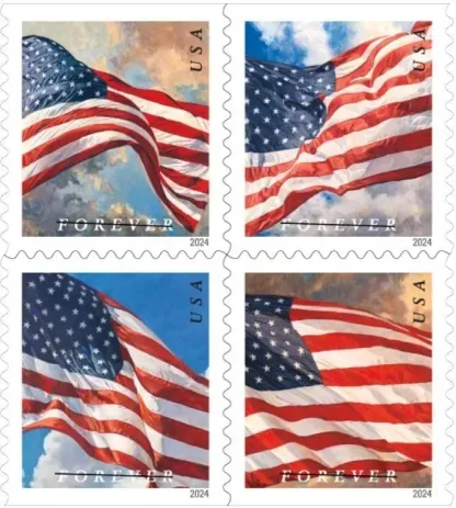 2017～2019 & 2022～2025 U.S. FLAG FOREVER STAMPS
