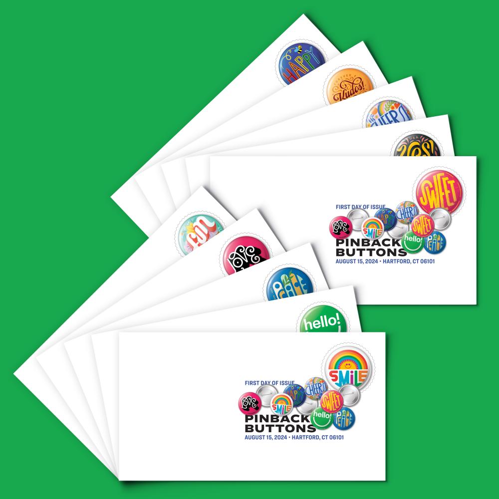 2024 Pinback Buttons Forever Stamp