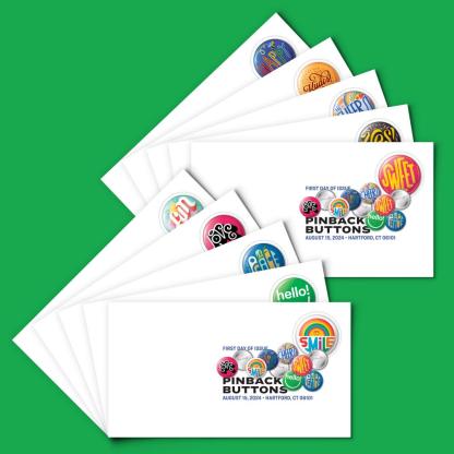 2024 Pinback Buttons Forever Stamp