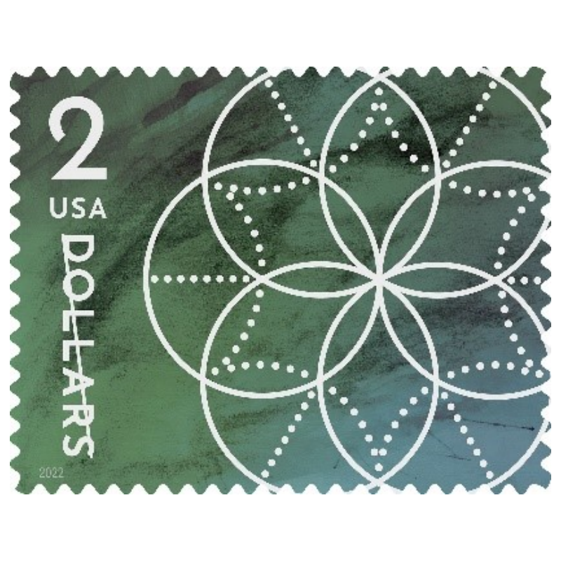 $2 Floral Geometry Stamps - 2022-StampResale