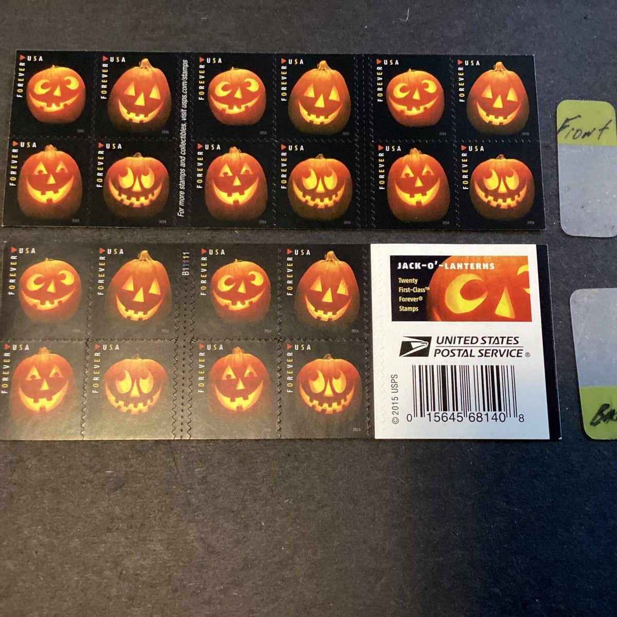 2016 Pumpkin Lights Forever Stamps - Jack-O'-Lanterns