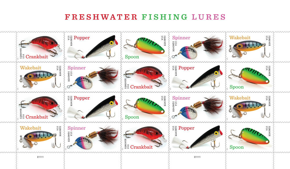 2025 Freshwater Fishing Lures Forever Stamps