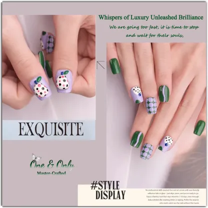 ​Dopamine Dream Collection - Berry Pear Pressure-Free | Handcrafted press-on nails