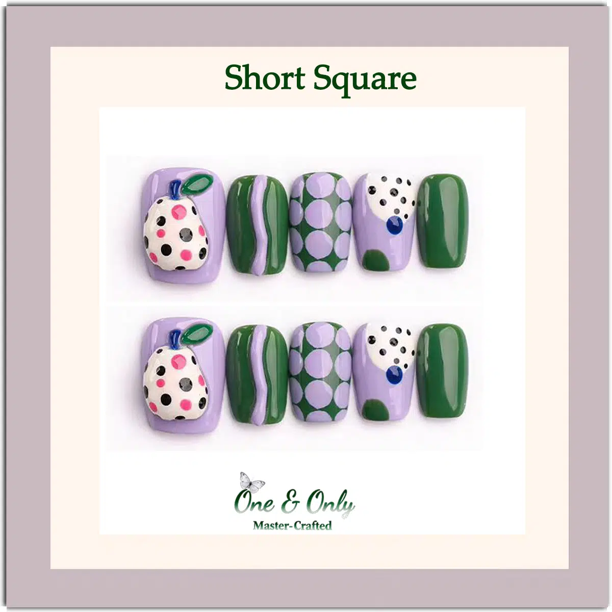 ​Dopamine Dream Collection - Berry Pear Pressure-Free | Handcrafted press-on nails