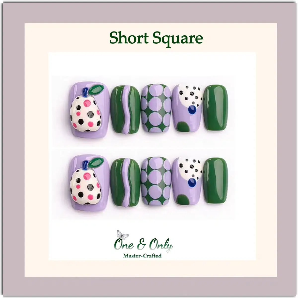 ​Dopamine Dream Collection - Berry Pear Pressure-Free | Handcrafted press-on nails